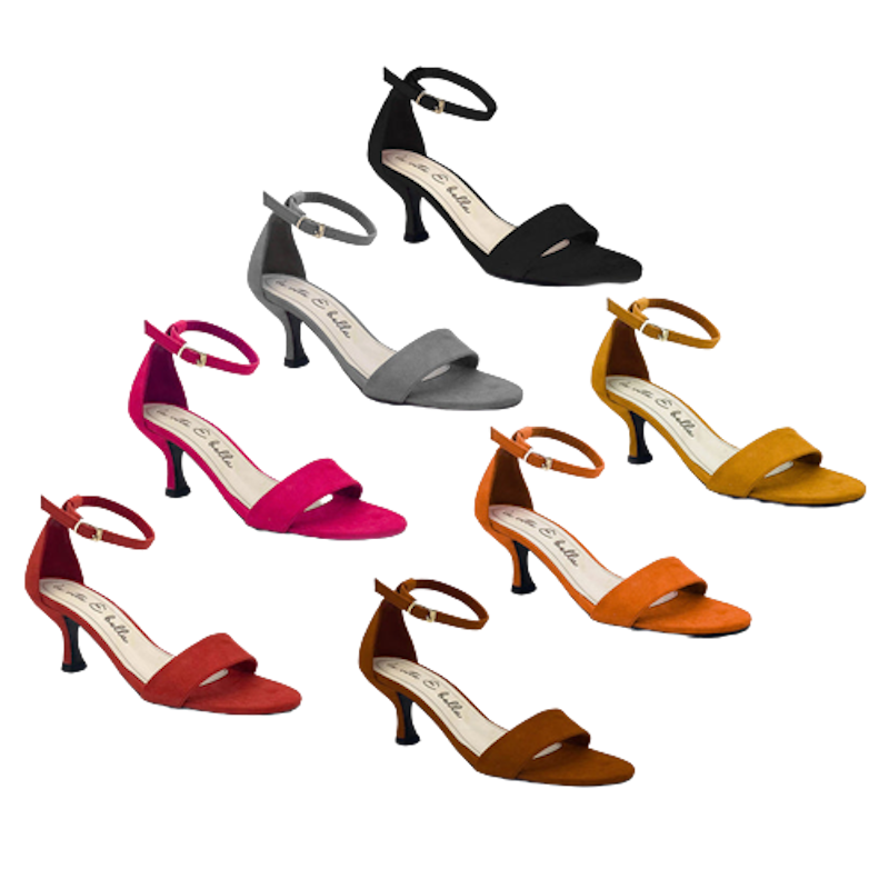 Blanche Ankle Strap Kitten Heels Wanita Velvet Suede 5