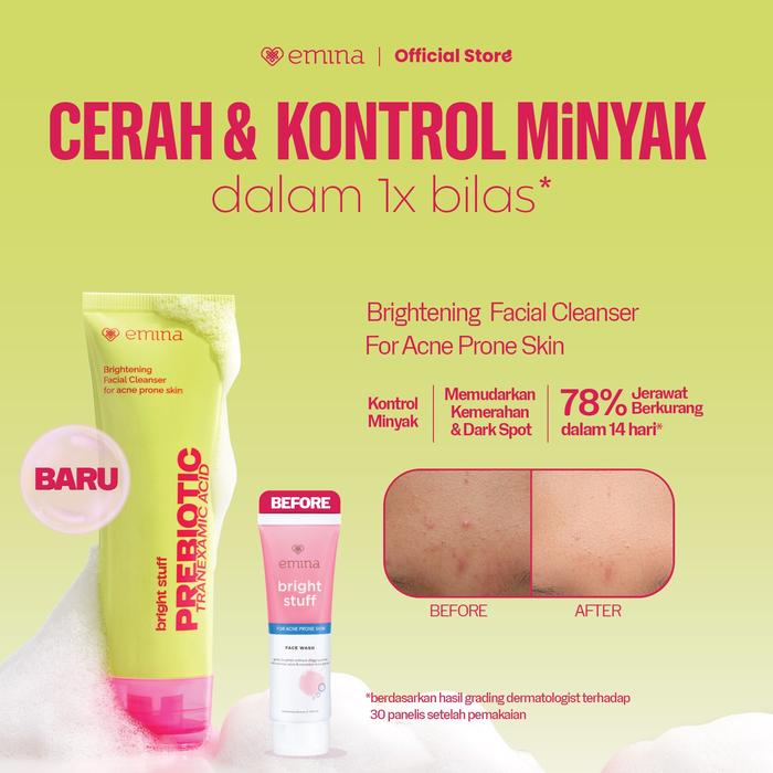 Paragon Technology and Innovation Emina Bright Stuff Prebiotic Tranexamic Acid Brightening Facial Cleanser