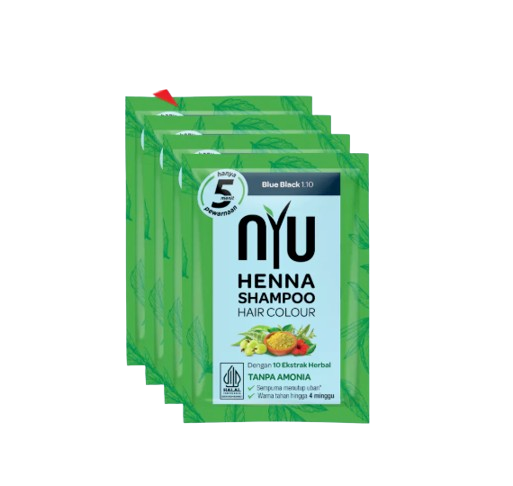 NYU Henna Shampoo Hair Colour Blue Black