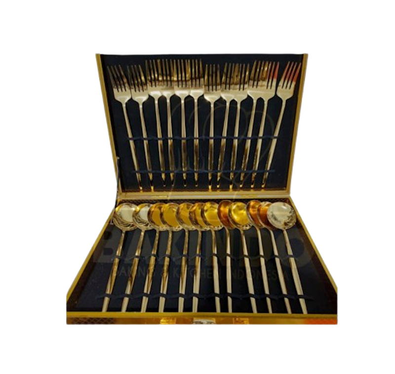 Bakindo Elegant Cutlery Set Gold Korea 24 pcs