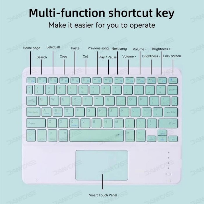 DANYCASE Universal Wireless Rechargeable Touch Keyboard 5