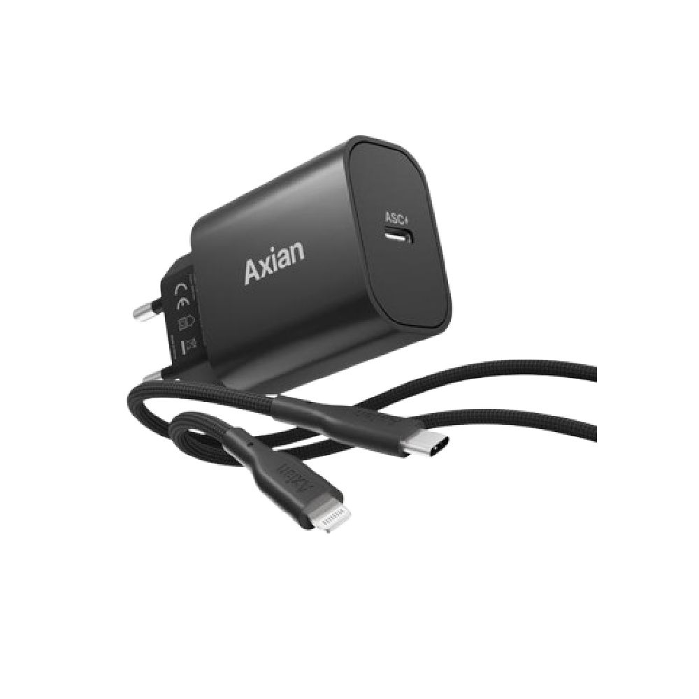 Axian Energy Series Bundle Wall Charger + USB-C to Lightning Cable