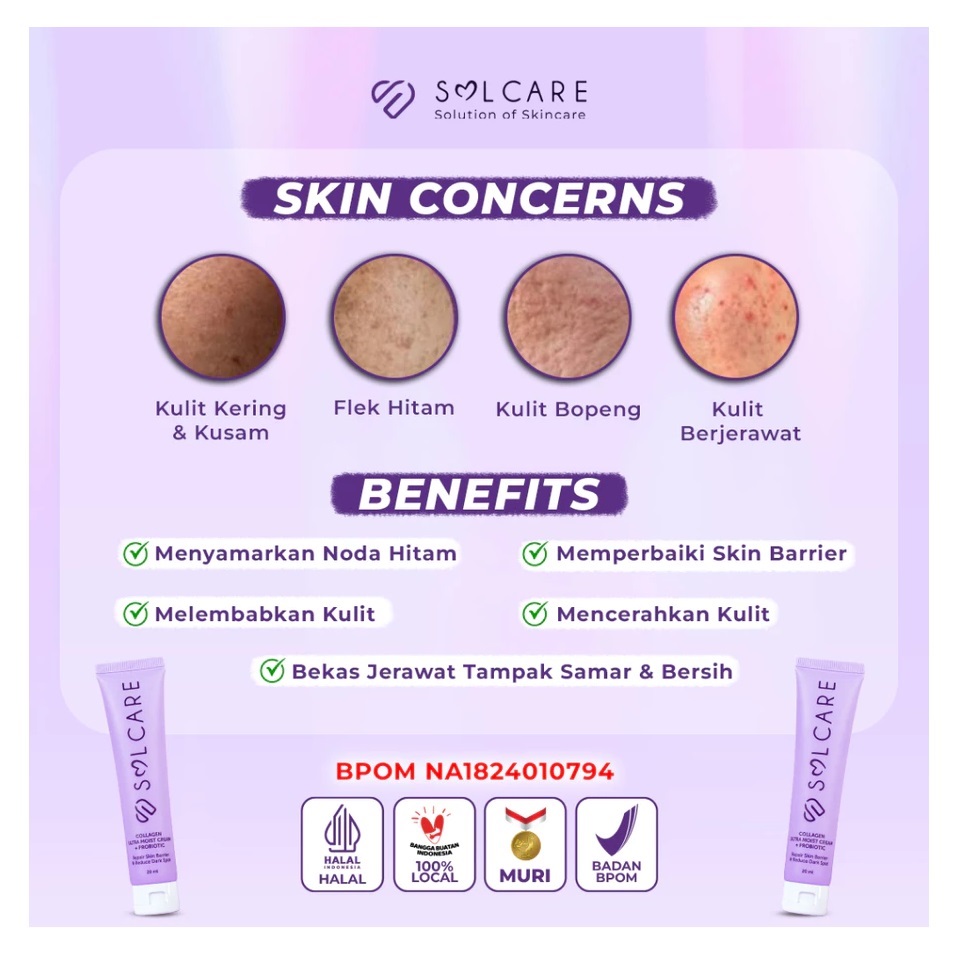 STC Sarana Estetika Solcare Collagen Ultra Moist Cream + Probiotic