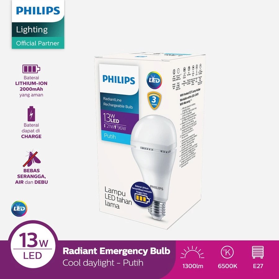 Philips Electronics Philips RadiantLine LEDBulb 8W 6500K Putih