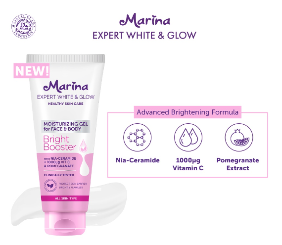 Tempo Group Marina Expert White & Glow Moisturizing Gel for Face & Body – Bright Booster