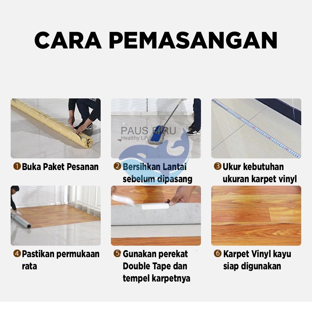 Paus Biru Paus Biru Lantai Vinyl Kayu 0.7mm PB-KLV-03