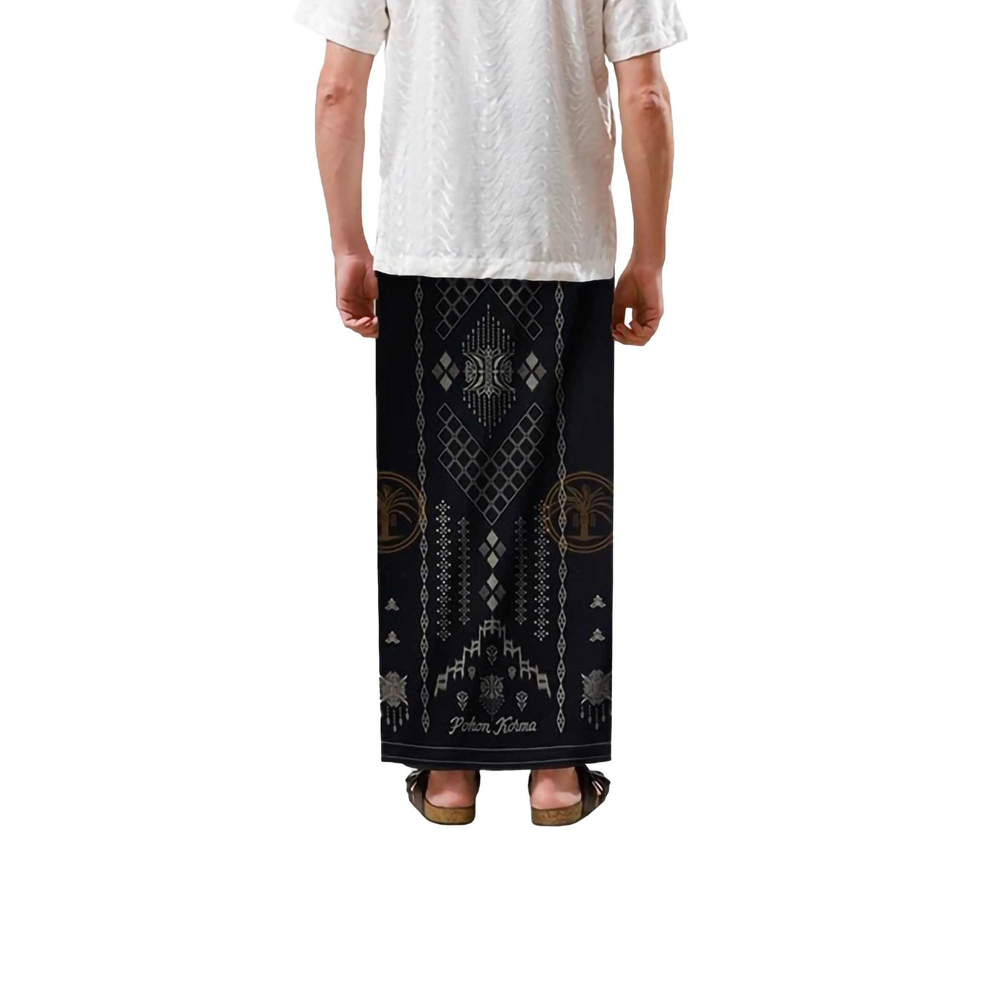 Pohon Korma Sarung Gold Balian Hitam Motif Pintu Aceh