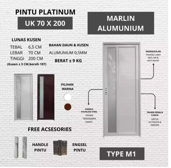 Bumimas Multikarya Perkasa Platinum Pintu Aluminium Marlin  M1