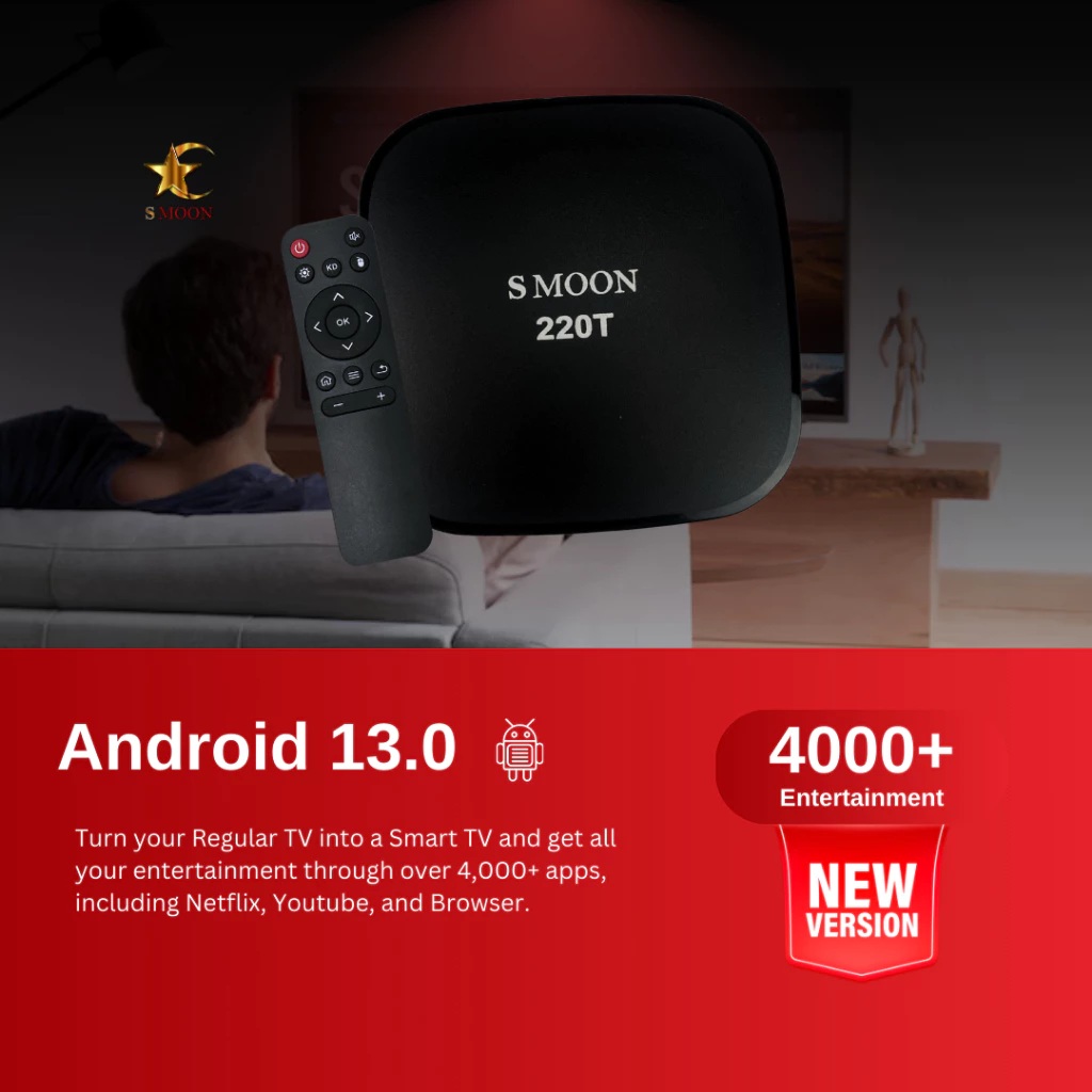  SMOON TV Box 4K Ultra HD Android 220T