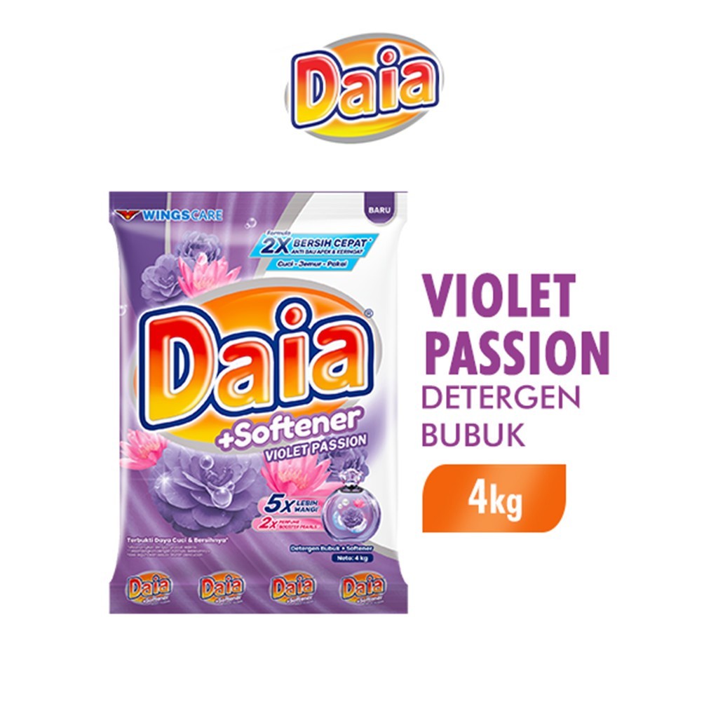 Wings Daia Deterjen + Softener Violet Passion 