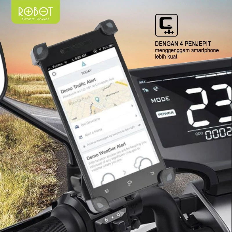 Robot Indonesia ROBOT Phone Stand Car/Motor Holder RT-MH02