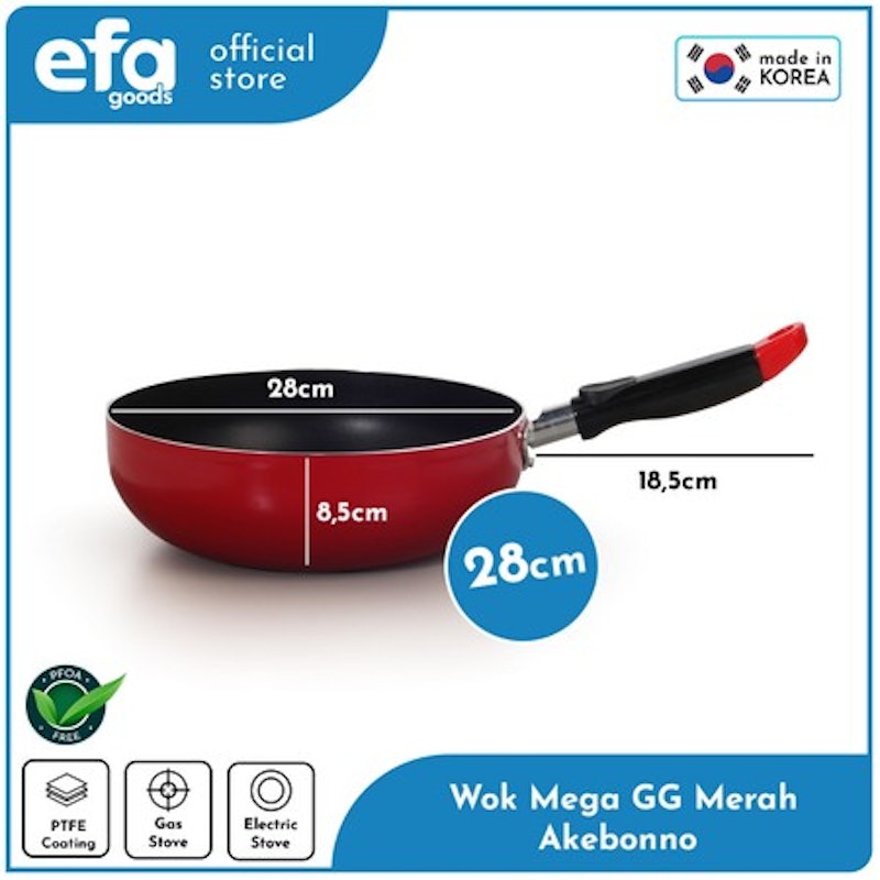 Efa Goods Wok Mega GG Merah Akebonno 28 cm 2