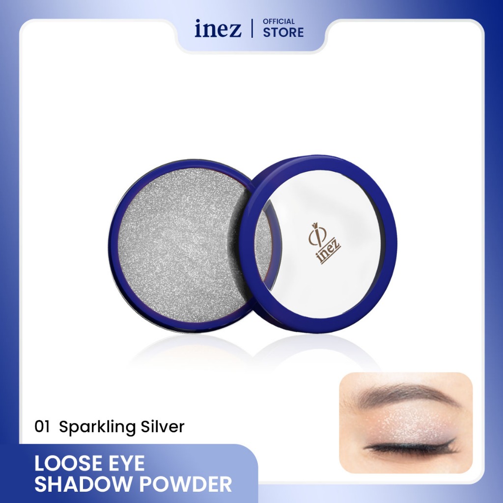 Kosmetikatama Super Indah Inez Color Contour Plus Loose Eyeshadow Powder - Sparkling Silver