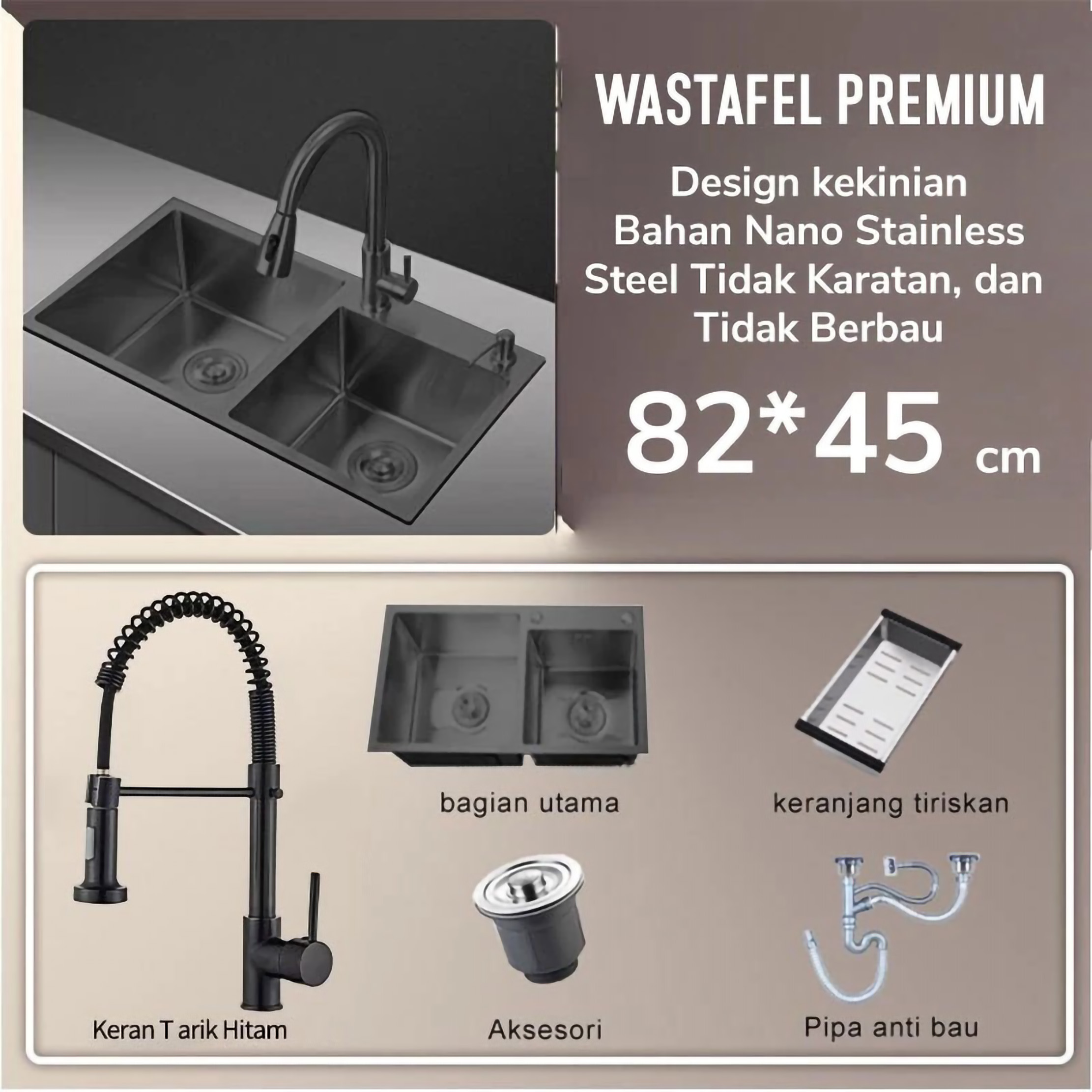 ES Kitchen Sink Set 2 Bak 82 Hitam B