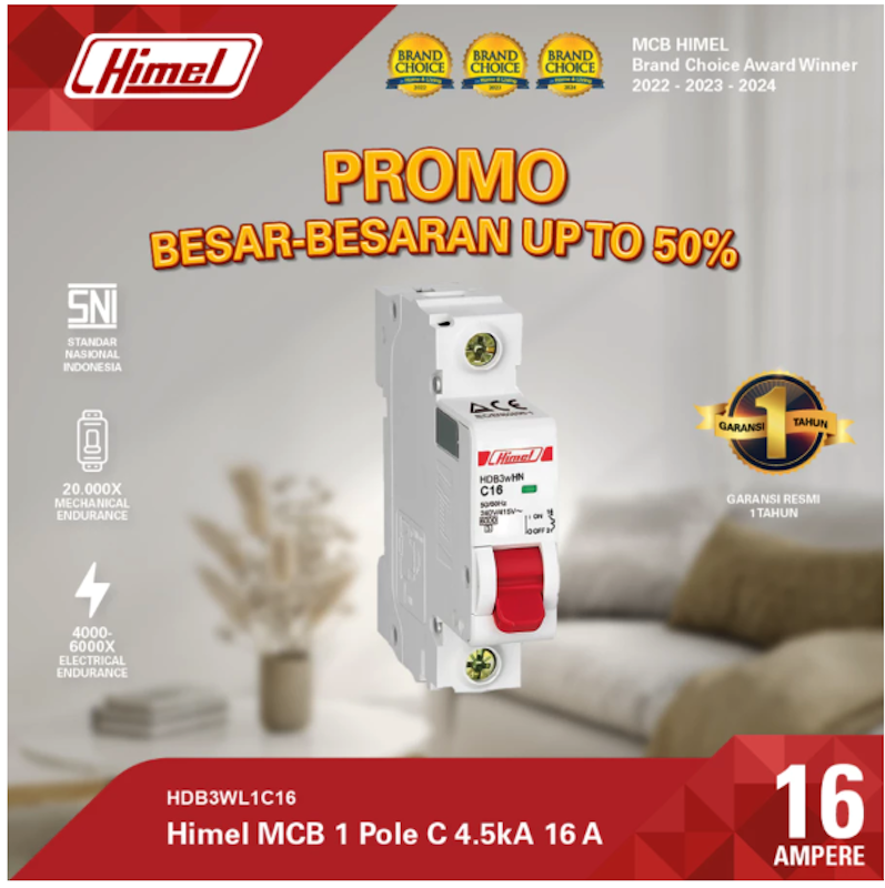Himel MCB 1 Pole C 4.5kA 16 A 2