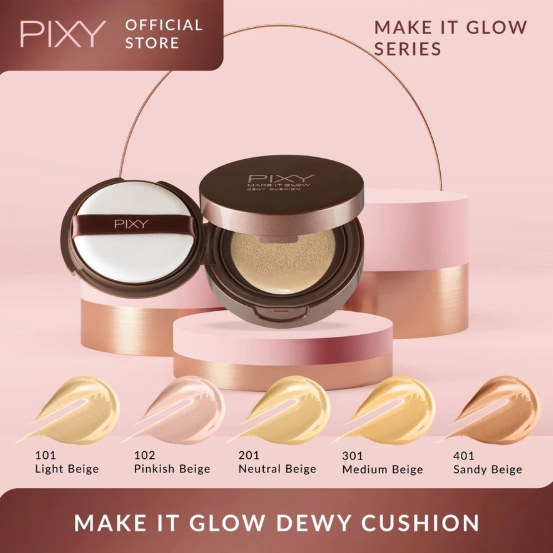 Mandom Indonesia PIXY Make It Glow Dewy Cushion 101 Light Beige