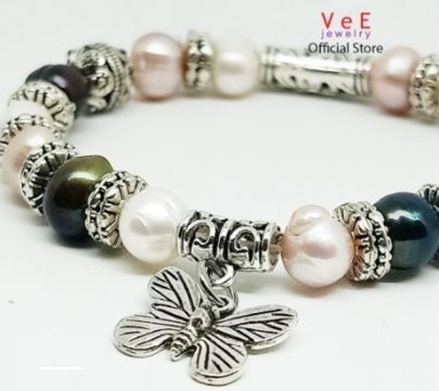 Vee Aksesoris Gelang Mutiara Kombinasi Manik
