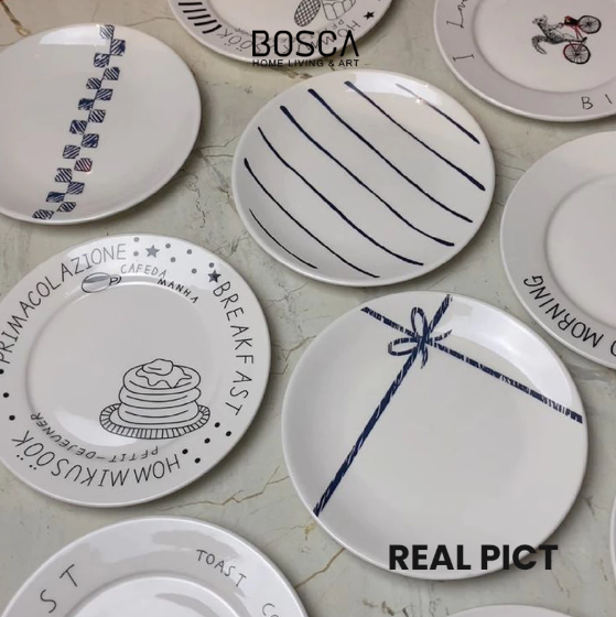 Anugerah Global Market Bosca Living French Cafe Aesthetic Plate Pita 15 cm