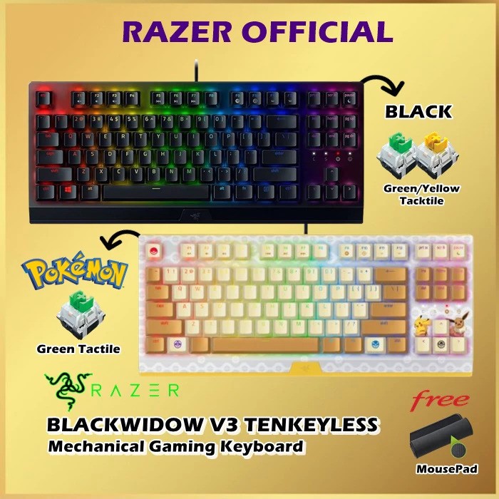 Razer Razer BlackWidow V3 Tenkeyless Pokémon Edition