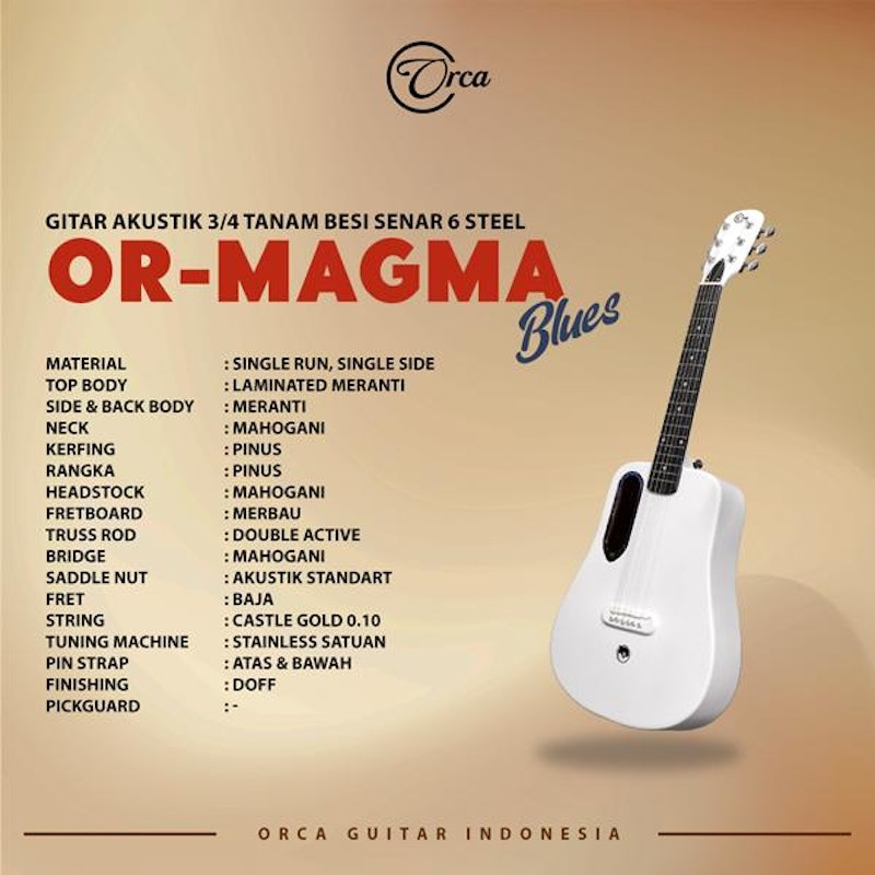 ORCA Or-Magma Blues Gitar Akustik 3/4 2