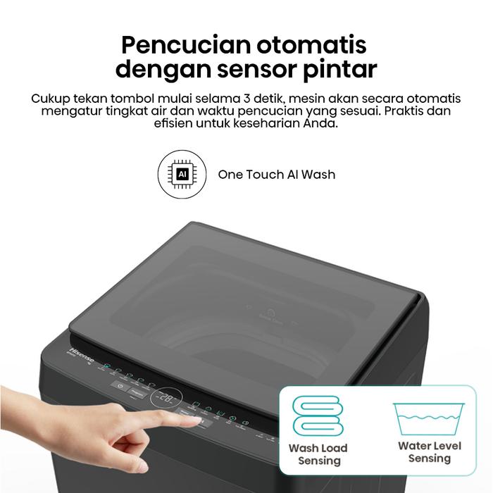 Hisense  Hisense Mesin Cuci Top Loading 10,5 kg  WT105F50 