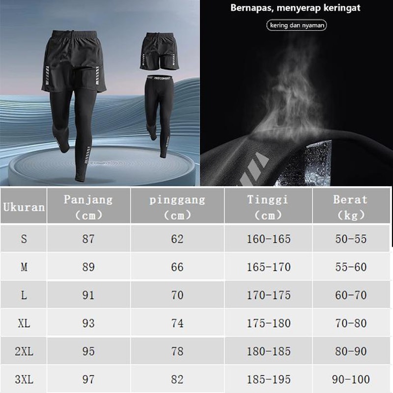 Kamb Men's Long Sport Leggings + Shorts 5