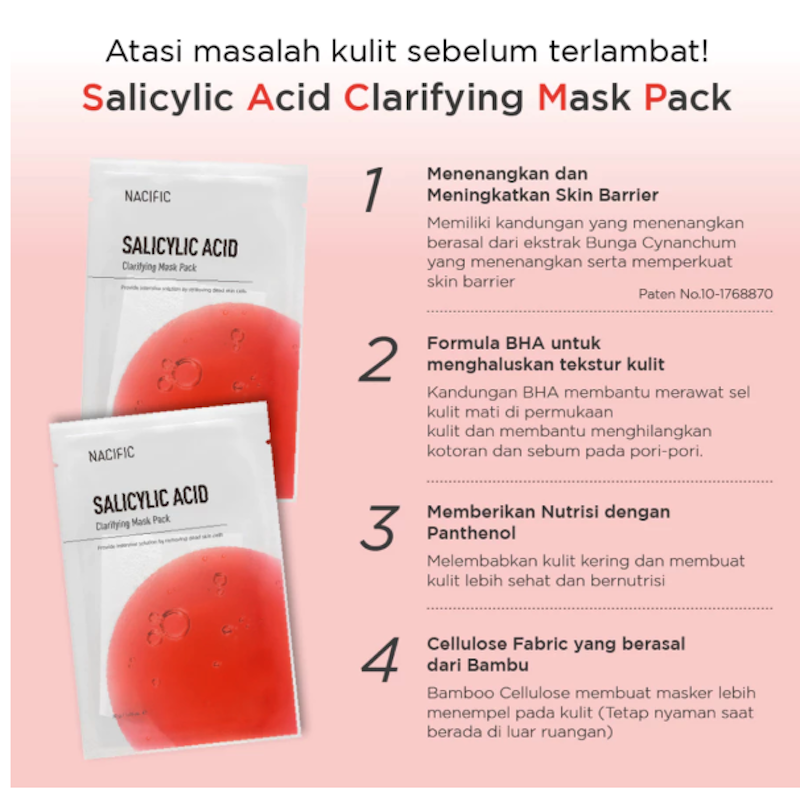 NACIFIC Salicylic Acid Clarifying Sheet Mask