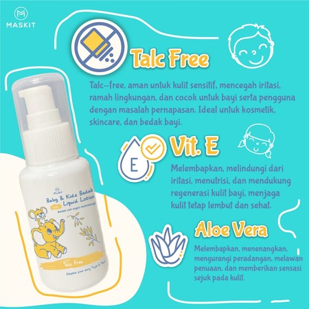 Sainsgo Karya Indonesia Maskit Baby & Kids Bedak Liquid Lotion