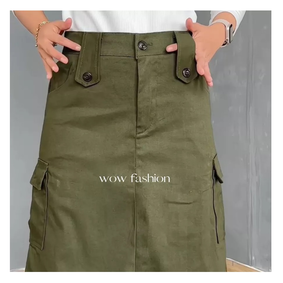  WOW Maira Rok Cargo Skirt Korean Style
