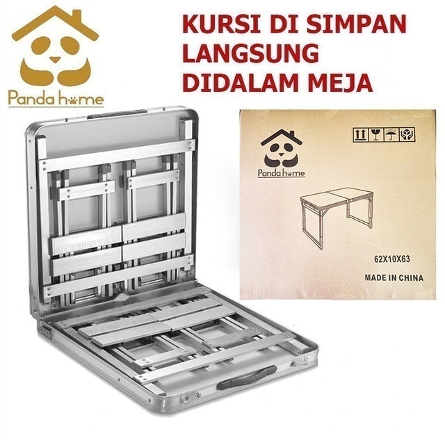 Panda Home Meja Lipat Koper Meja Portable