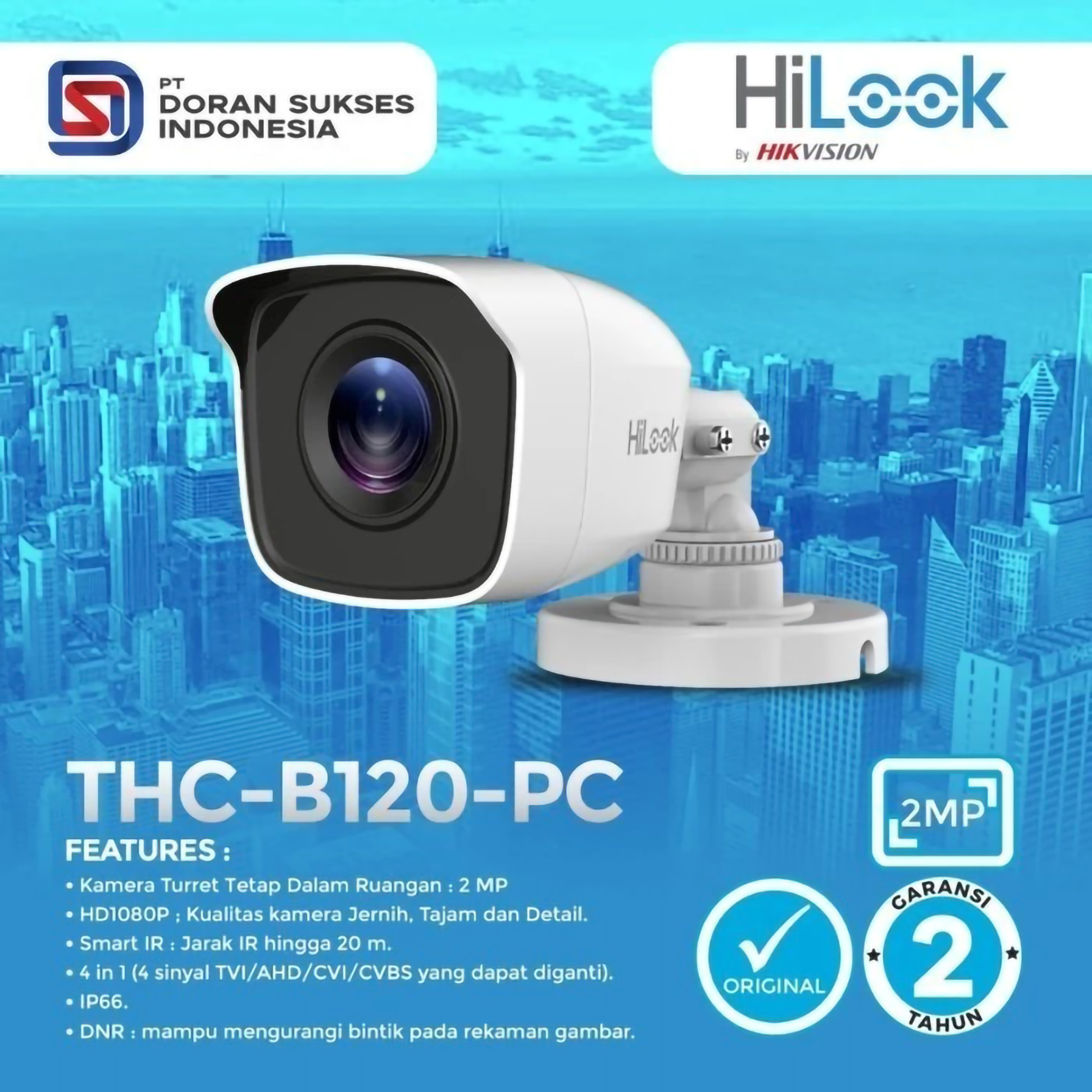 Tiga Putra Internasional Hilook 2 MP Fixed Mini Bullet Camera THC-B120-PC