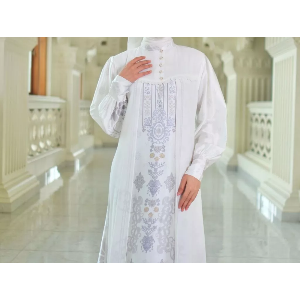  Maraya Dress Yasmeen Silk Mix Ceruty Motif Sultan Elegan