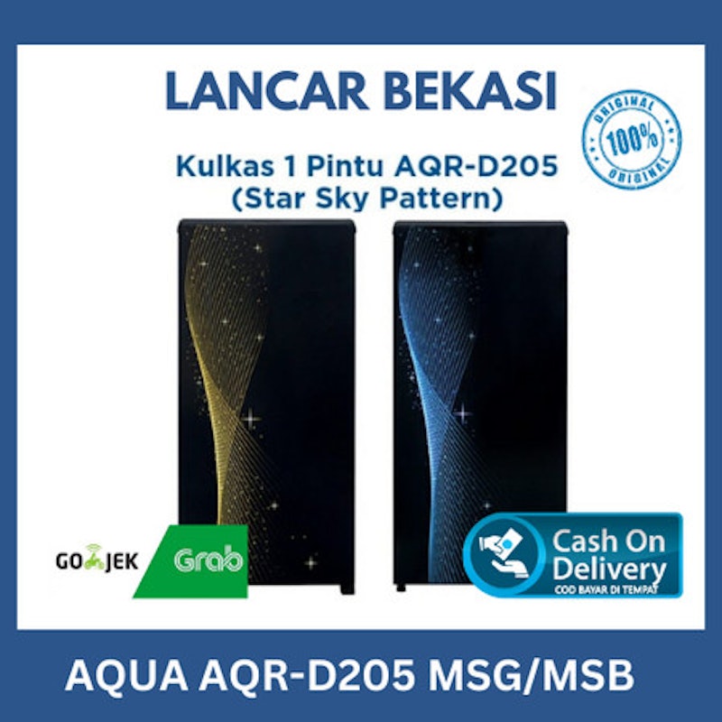 AQUA Kulkas 1 Pintu Star Sky AQR-D205 (MSB/MSG)