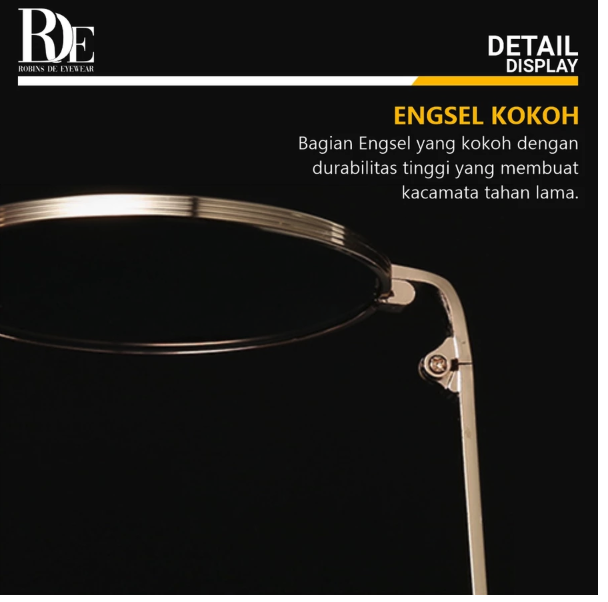 RDE Robins De Eyewear Robins Kacamata Hitam Bulat UV400 6805
