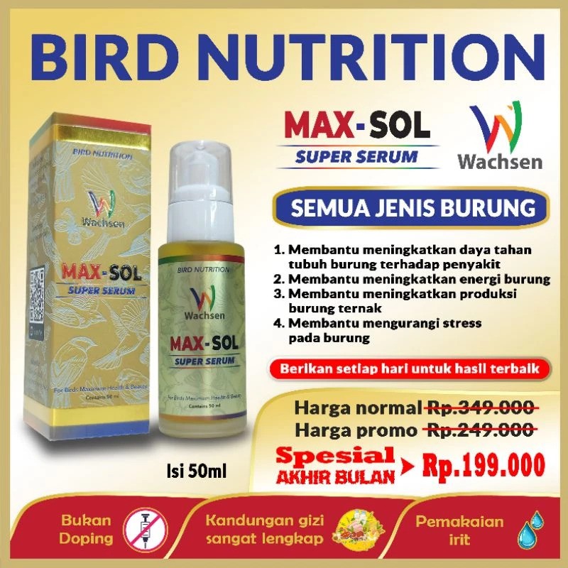  MAX-SOL Vitamin Burung Untuk Semua Jenis Burung