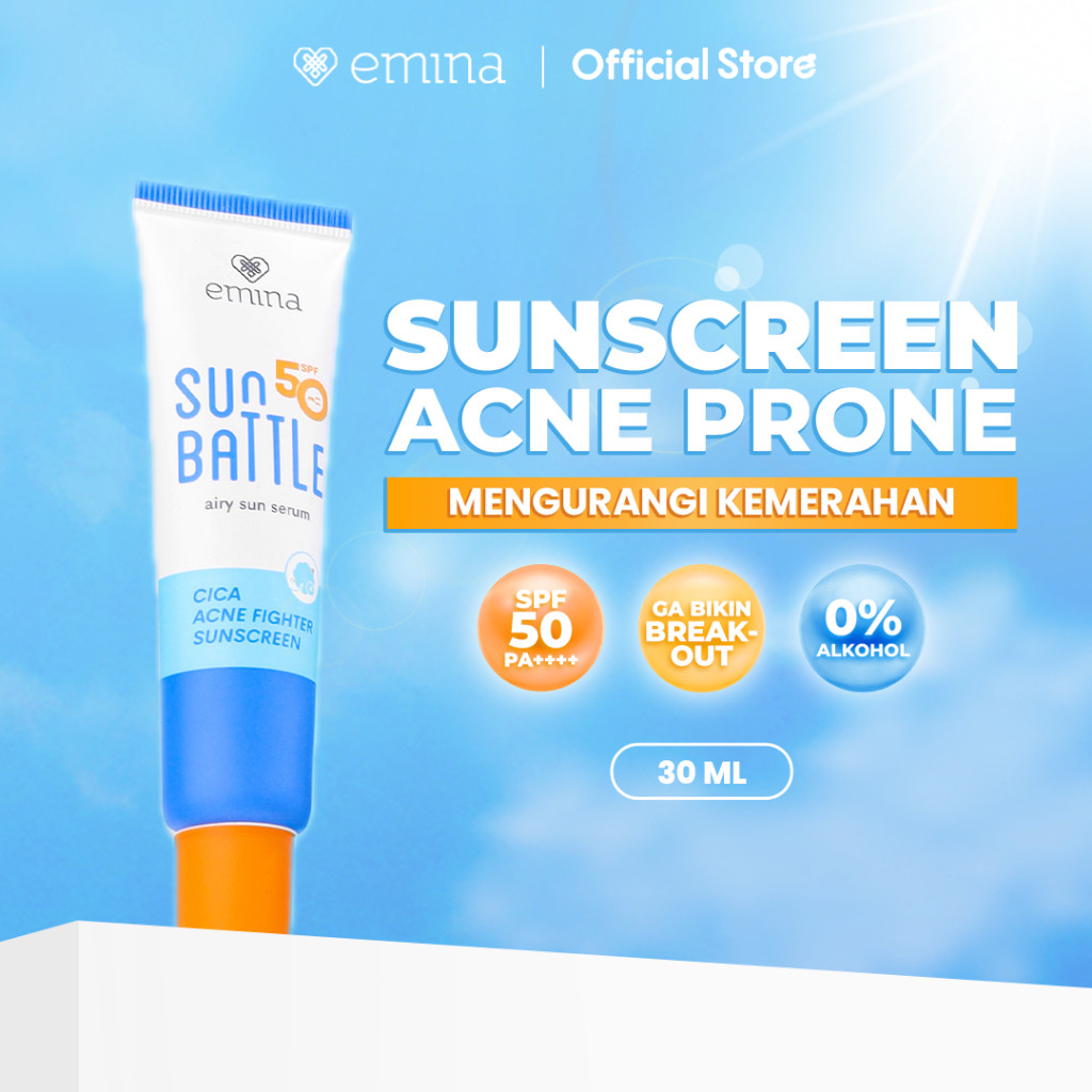 Paragon Technology and Innovation Emina Sun Battle Airy Sun Serum Cica Acne Fighter Sunscreen