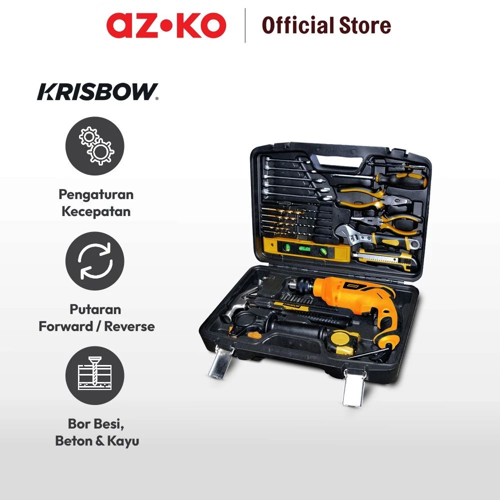 Krisbow Indonesia Krisbow® Impact Drill Set13 mm 600 W IRIDS132
