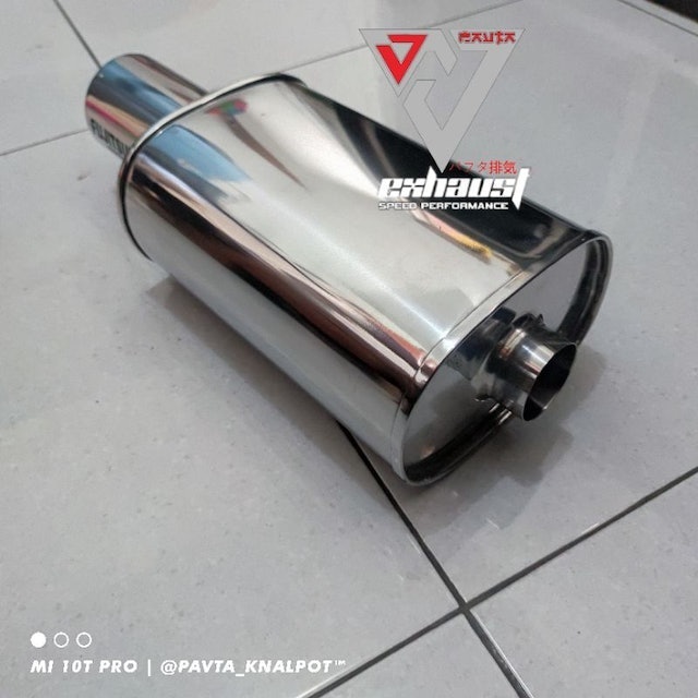 Knalpot Mobil Jumbo Suara Bass Bulat Silent