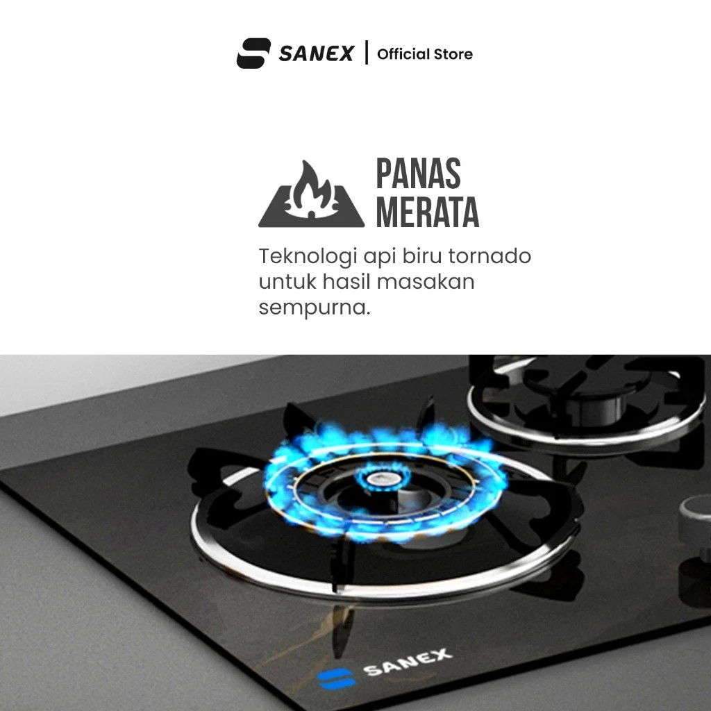 Indo Surya Kencana SANEX Kompor Gas Tanam 3 Tungku Marble Series  SN-KT301