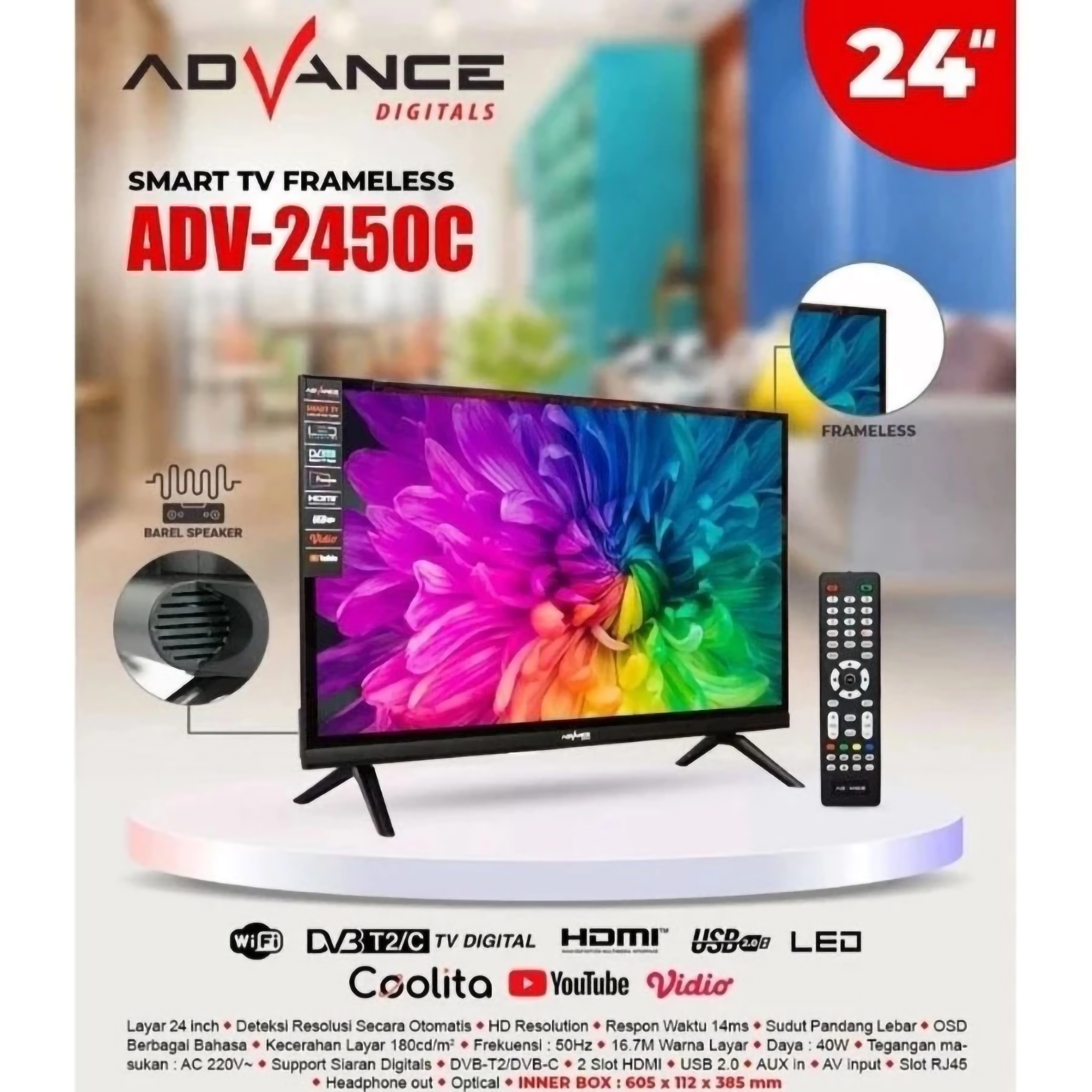 Advance Digitals Advance Smart TV Frameless  ADV-2450C 