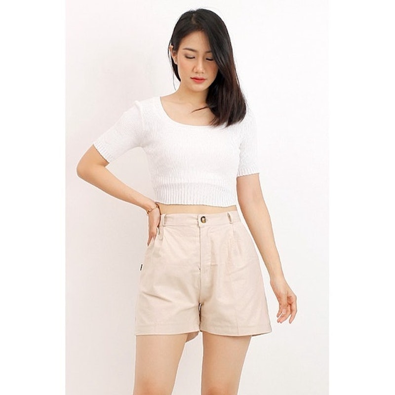 Celana Hotpants Cheleo Cream