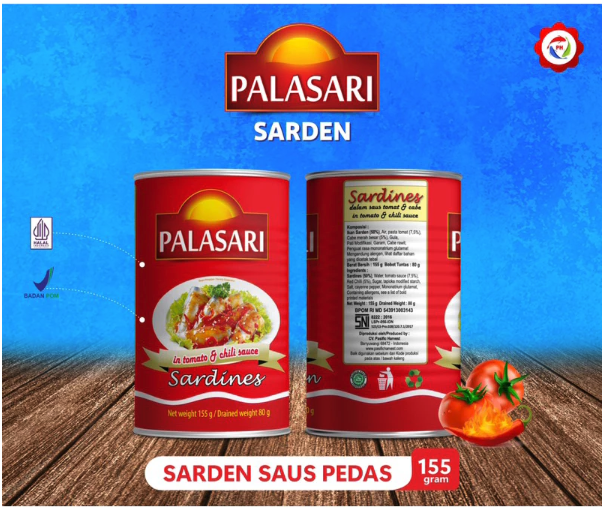  Palasari Sarden Saus Tomat dan Cabe 