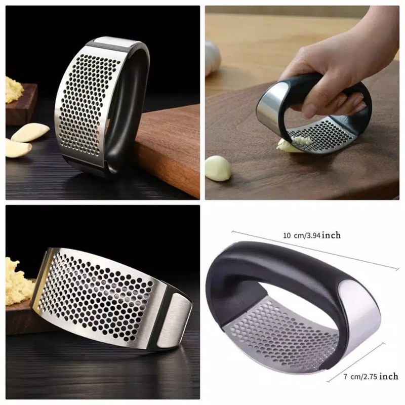 Alat Penghancur Bawang Stainless Steel Genggam 4