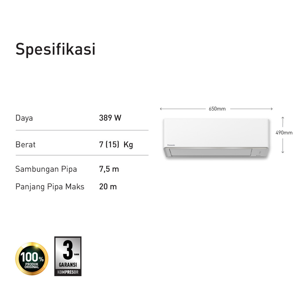 Panasonic Gobel Indonesia Panasonic Deluxe Standard 2 in 1 (AC + Air Purifier) CS/CU-PN5AKJ