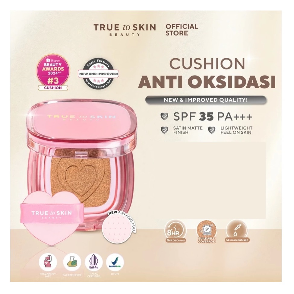 Triniti Tunggal Abadi True to Skin Beauty Skinlike Porefecting Cushion SPF 35 PA++++ 06 Biscoff
