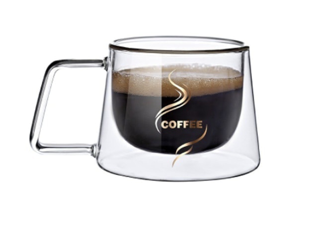Cangkir Kopi Anti Panas Double-Wall Glass Dome 170 ml