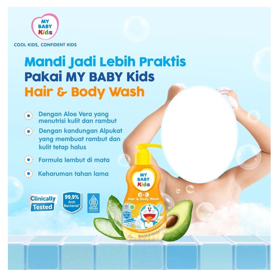 Tempo Scan Pacific MY BABY Kids 2 in 1 Hair & Body Wash Nourish & Moisturizing