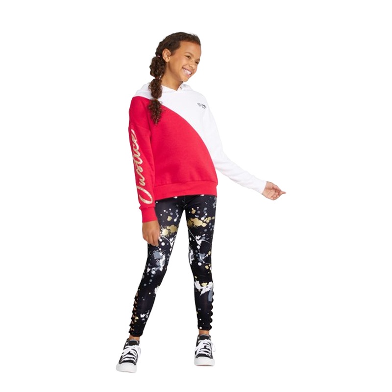 Justice Girls J Sport Color Block Hoodie Red