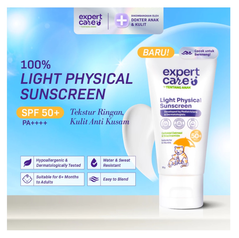 Tentang Anak Expert Care by Tentang Anak Light Physical Sunscreen Anak SPF 50+ PA++++