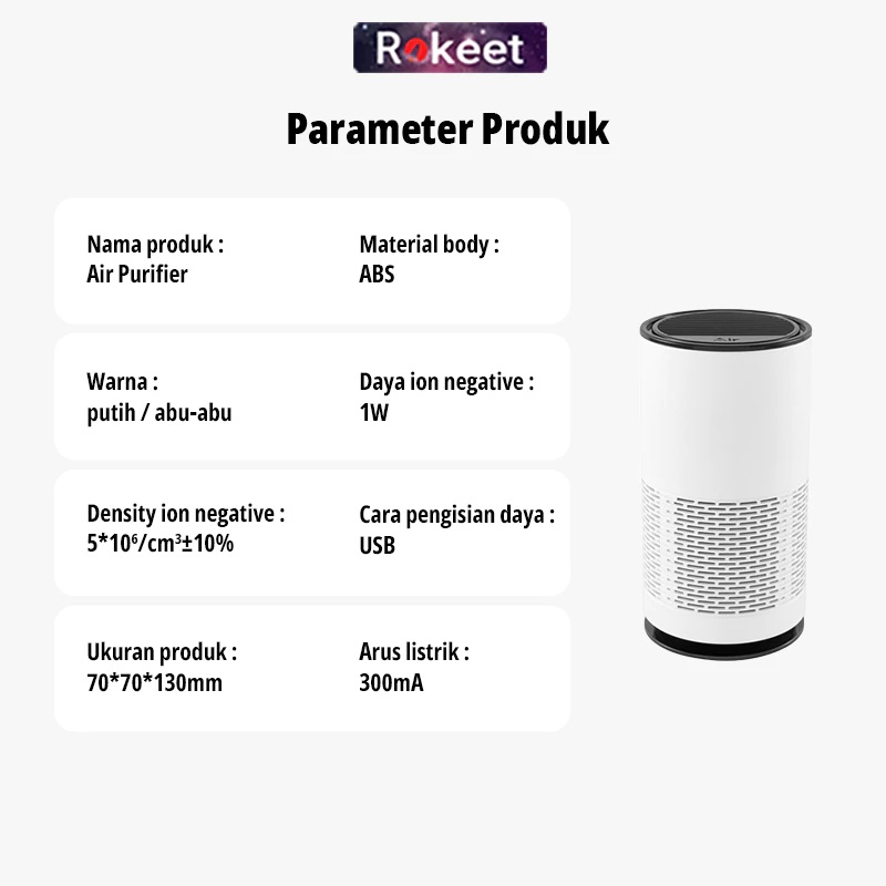 Rokeet Rokeet Smart Air Purifier Portable